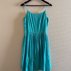 Isaac Mizrahi x Target Turquoise Eyelet Midi Dress Size 8